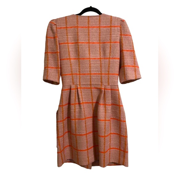 Gorgeous SMYTHE pink and orange tweed mini dress with capped sleeves - Picture 2 of 4
